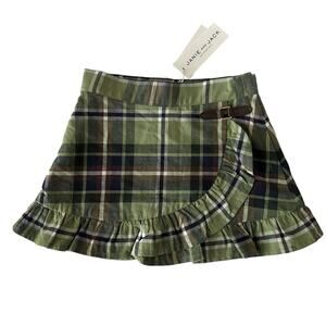 NEW Janie & Jack green plaid skirt